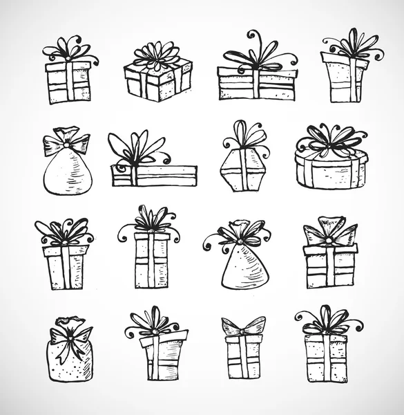 Sketch cajas de regalo — Vector de stock