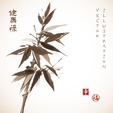 Hand-drawn card with bamboo