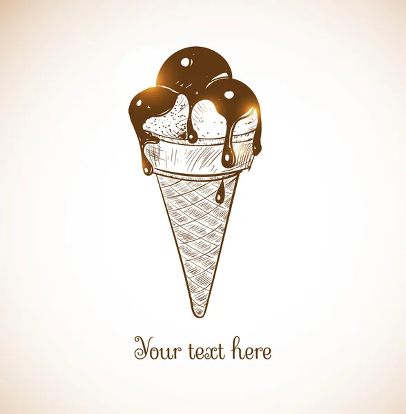 Ice-cream cone sketch — Stock vektor