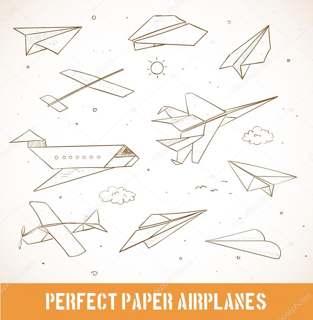 Paper airplane sketches
