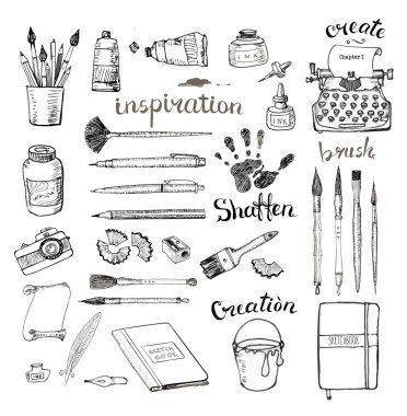 Sketches of artists and writers tools