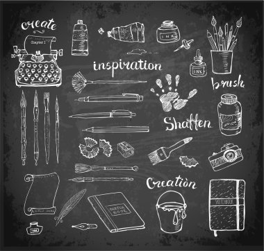Sketches of artists and writers tools
