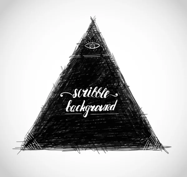 Scribble triangle background — 스톡 벡터