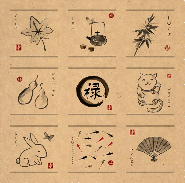 Collection of elements hand-drawn — ストックベクタ