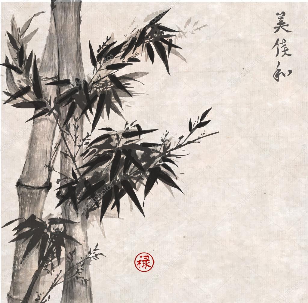 Bamboo trees hand-drawn