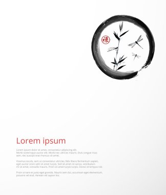 Bamboo and dragonflies Japanese painting