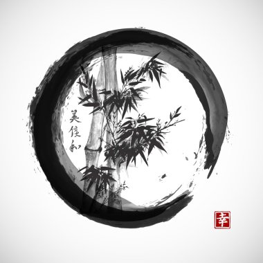 Bamboo trees in black circle