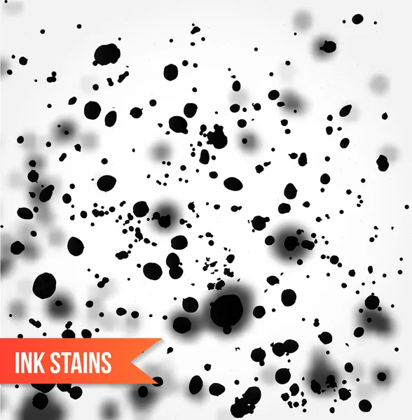 Black stains and splatters texture — Stock vektor