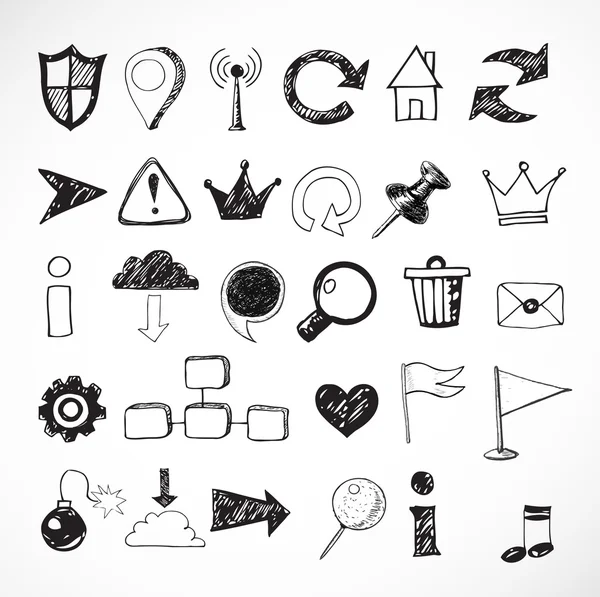 Sketch of web design icons — Stock Vector