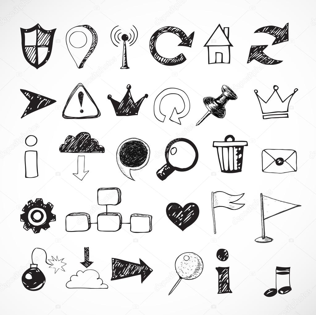 Sketch of web design icons