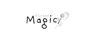 El yazısı karalama metni sihirli bir değnek ile beyaz arkaplanda parıltı yayar.