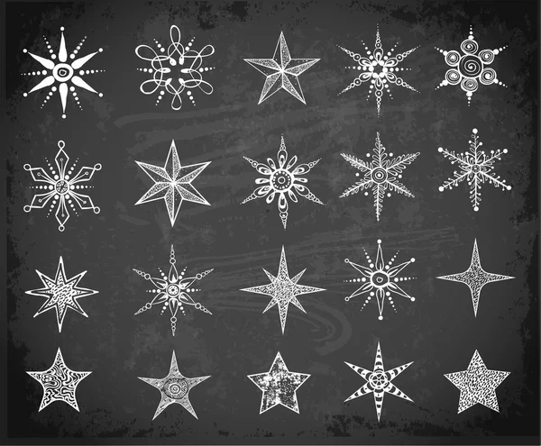 落書きスケッチ雪と星 — ストックベクタ