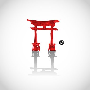 Red sacred torii gates