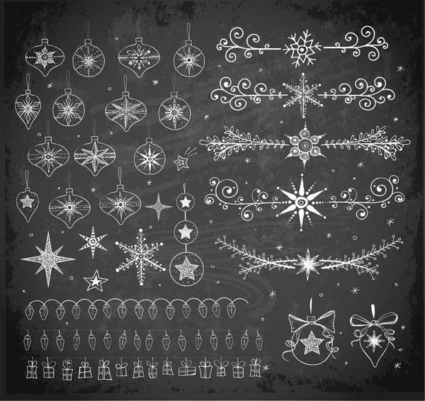 Doodle sketch Christmas decorations — Stock Vector