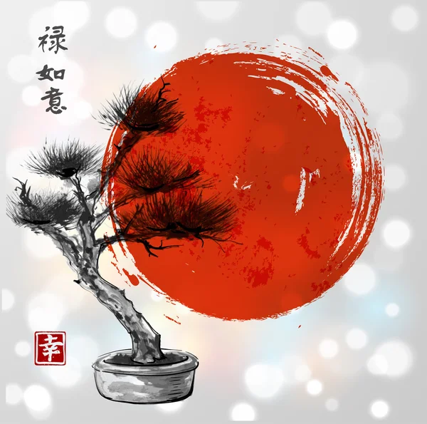 Bonsai pijnboom — Stockvector