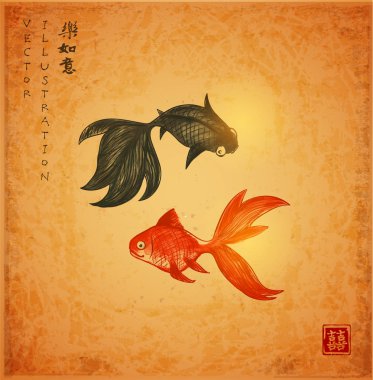 İki oyun goldfishes kartıyla