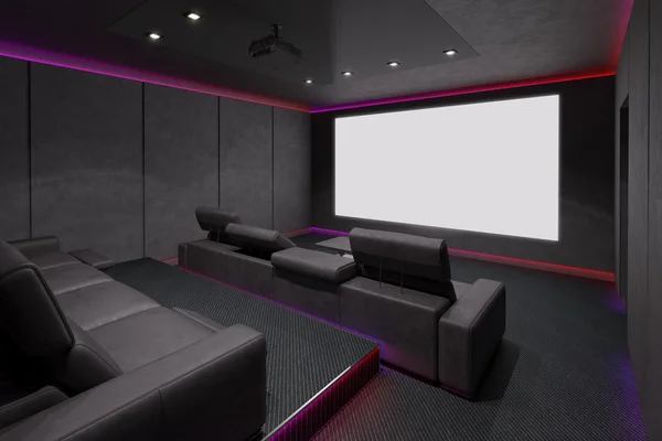 Home Theater Interior. 3d illustration. — Stock Photo, Image