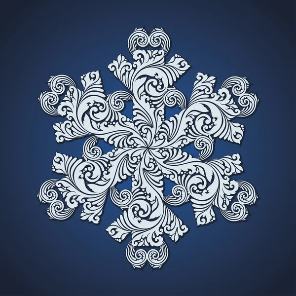 Símbolo decorativo de copo de nieve ornamental . — Vector de stock