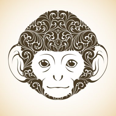 Dekoratif dekoratif maymun