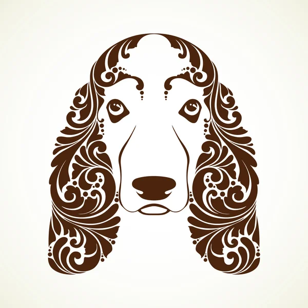 Díszítő dekoratív kutya. Basset Hound — Stock Vector