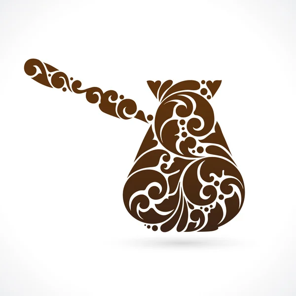 Okrasné abstraktní dekorativní Turci hrneček na kávu ilustrace — Stockový vektor