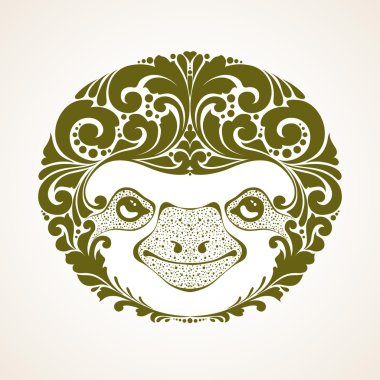 Decorative throated sloth clipart