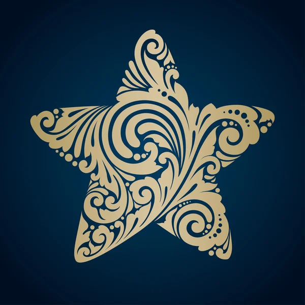 Estrella ornamental vintage . — Vector de stock