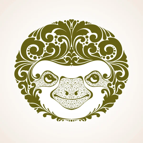 Decorative throated sloth — Stock Vector