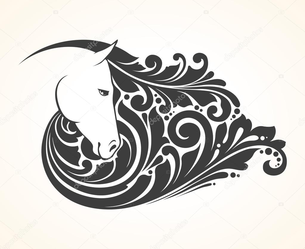 Ornamental decorative horse — Stock Vector © misTery 63493169
