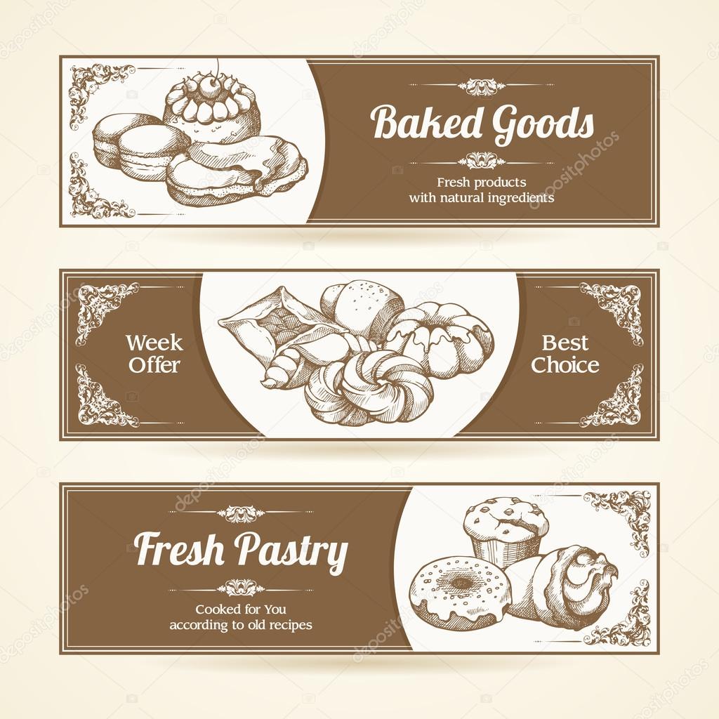 Bakery  banners set