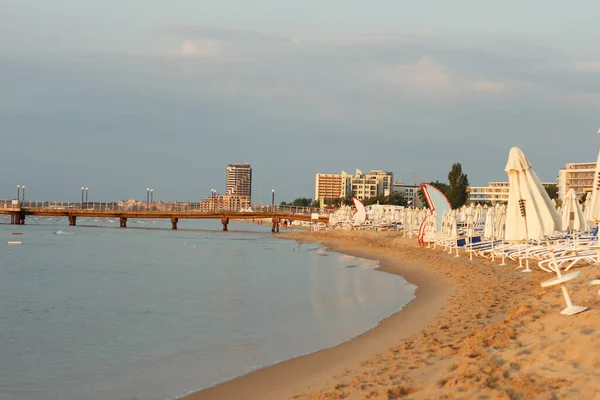 Schwarzes Meer Strand Und Küste Morgen Auf Brücken Und Städten — Stockfoto