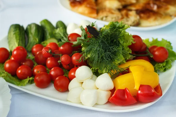Légumes coupés verts et fromage — Photo