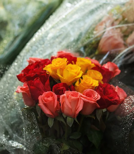 Festive beautiful bouquet of roses — Stock Photo, Image