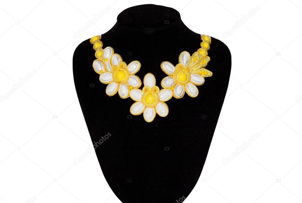Necklace with yellow stones