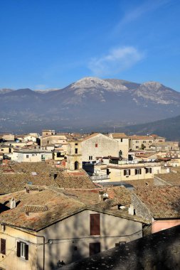 İtalya 'nın Lazio bölgesinde ortaçağ kasabası Alatri' nin panoramik manzarası.