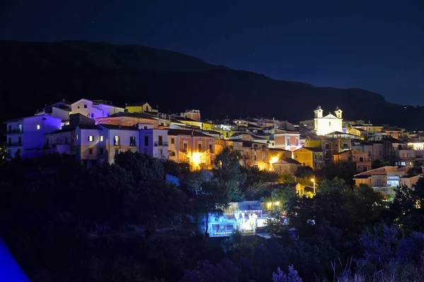 Panoramic view of San Nicola Arcella, an old town in the mountains of the Calabria region, Italy.