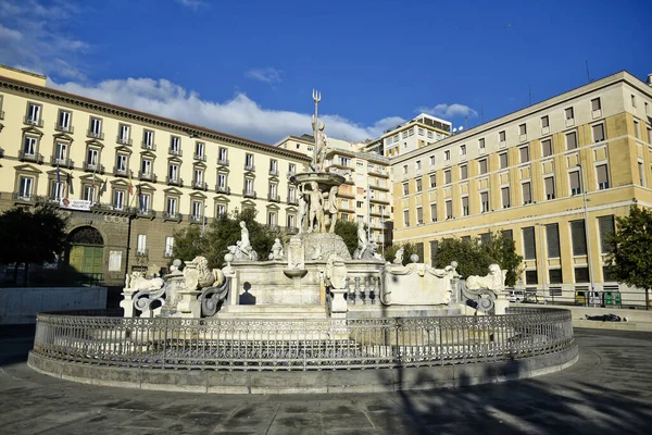 Naples Italy December 2020 17Th Century Fountain Square Historic Center — Fotografia de Stock