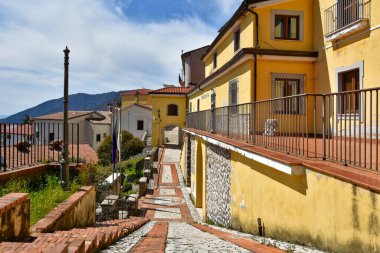 San Gregorio Matese, İtalya, 04 / 03 / 2018. Caserta ilindeki küçük bir kasabanın belediye binasının ön cephesi..