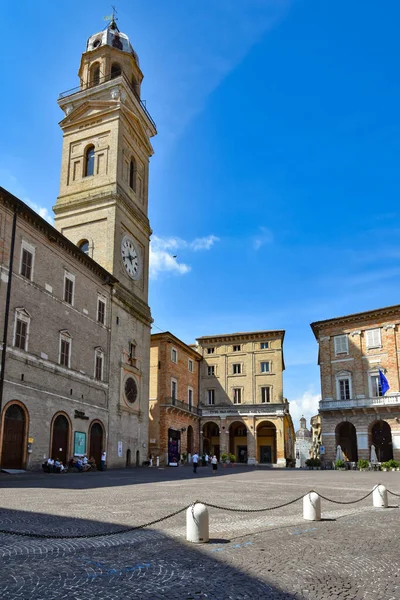 Macerata Olaszország 2018 Tér Történelmi Központjában Egy Középkori Város Marche — Stock Fotó