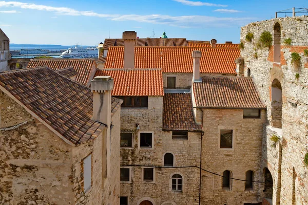 Vista Panorámica Del Centro Histórico Split Una Antigua Ciudad Croacia — Foto de Stock