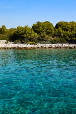 Hırvatistan kıyılarındaki bir adadan denizin görüntüsü.