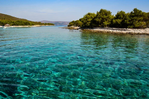 Image Mer Depuis Une Île Sur Côte Croate — Photo