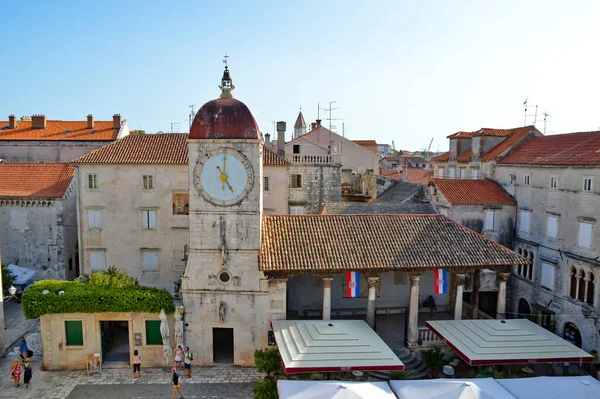 Trogir Croacia 2017 Panorama Desde Alto Del Barrio Medieval Una — Foto de Stock