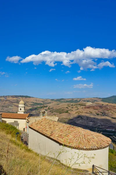 Vista Panorâmica Brindisi Montagna Uma Aldeia Rural Região Basilicata Itália — Fotografia de Stock