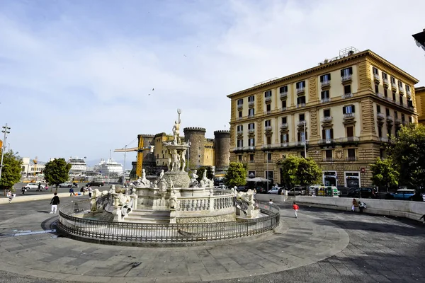 Nápoles Itália Maio 2021 Uma Praça Centro Histórico Com Uma — Fotografia de Stock