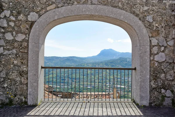 View Landscape Terrace Square Montefredane Medieval Village Province Avellino Italy — Foto Stock