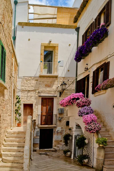 Polignano Mare Itálie 2015 Charakteristická Ulička Starého Apulijského Města — Stock fotografie