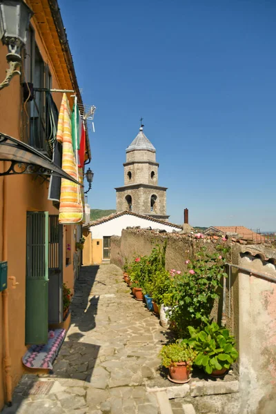 San Fele Itálie Června2021 Úzká Ulice Mezi Starými Domy Středověké — Stock fotografie