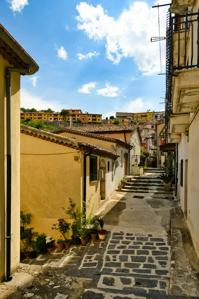 Muro Lucano Itálie Června2021 Úzká Ulice Mezi Starými Domy Středověké — Stock fotografie