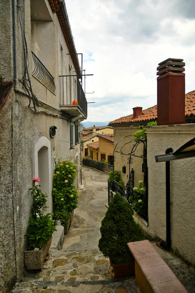 Muro Lucano Italia Junio 2021 Una Calle Estrecha Entre Las —  Fotos de Stock